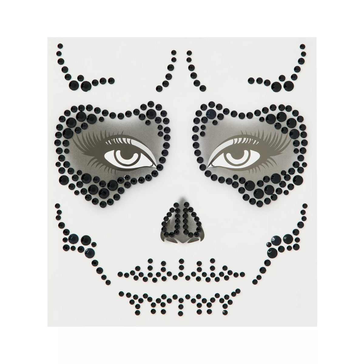 Black Skeleton Gem Face Decal