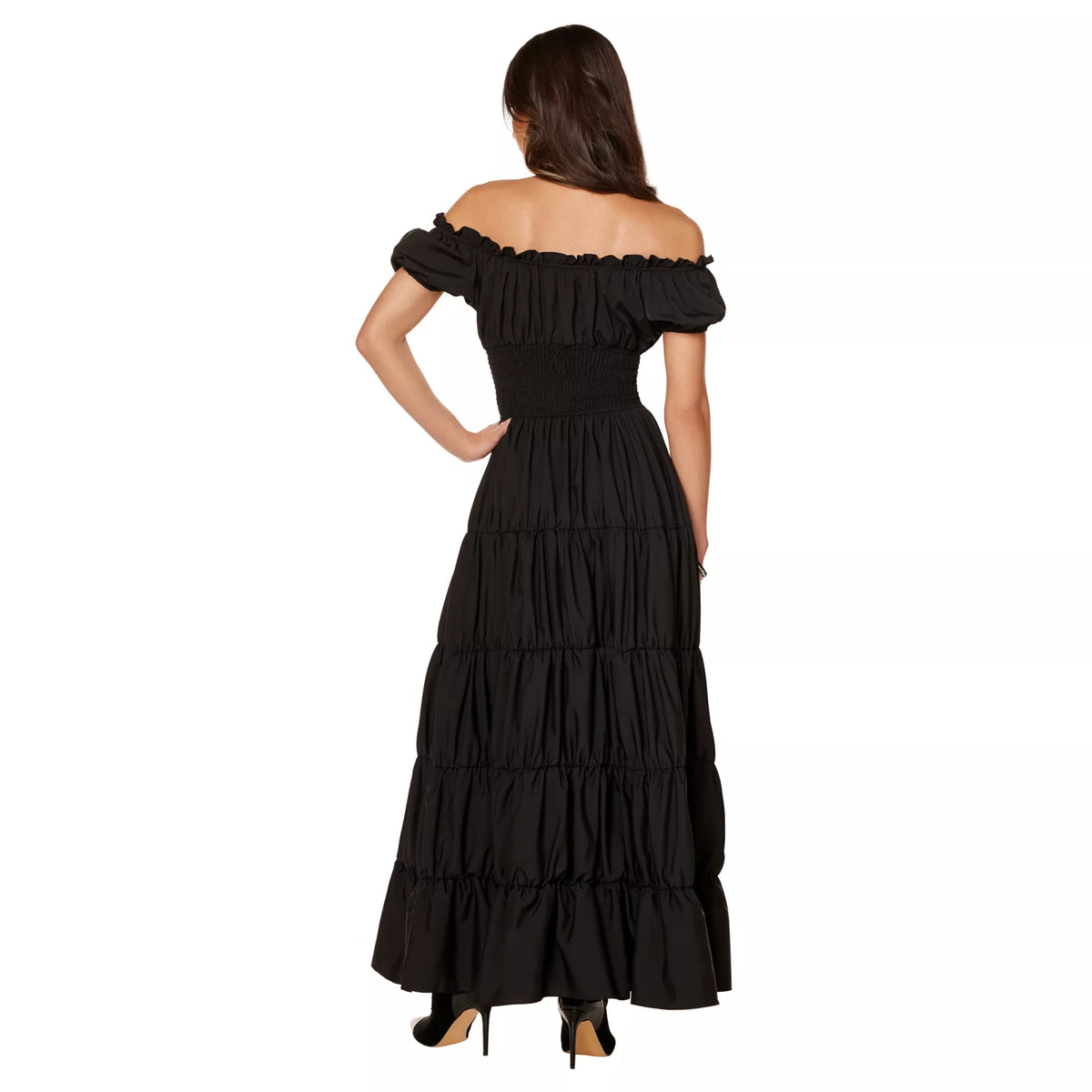 Long Black Peasant Dress