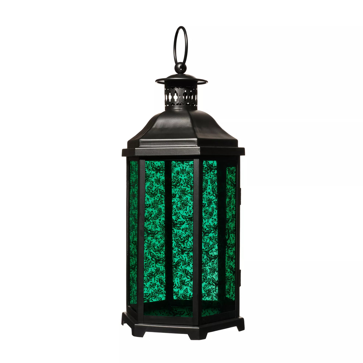 Teal Glass Death Moth Lantern