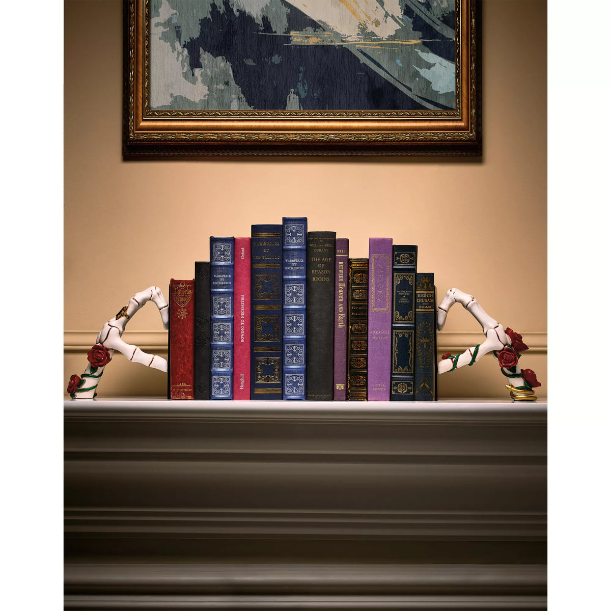 Enchanted Skeleton Heart Bookends