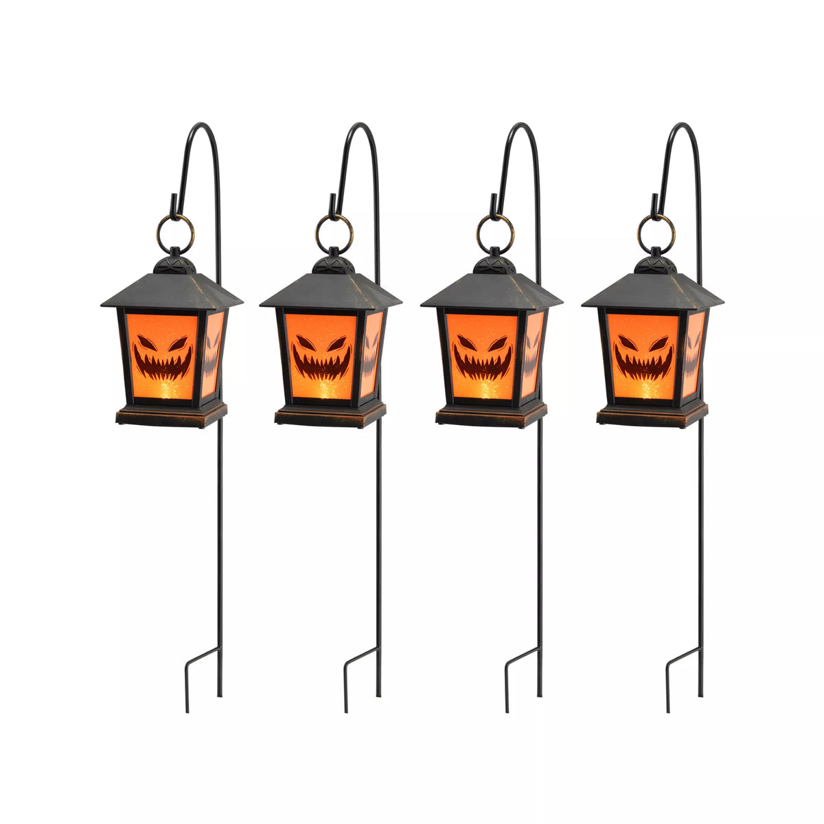 LED Jack-O-Lantern Pathway Markers - 4 Pack