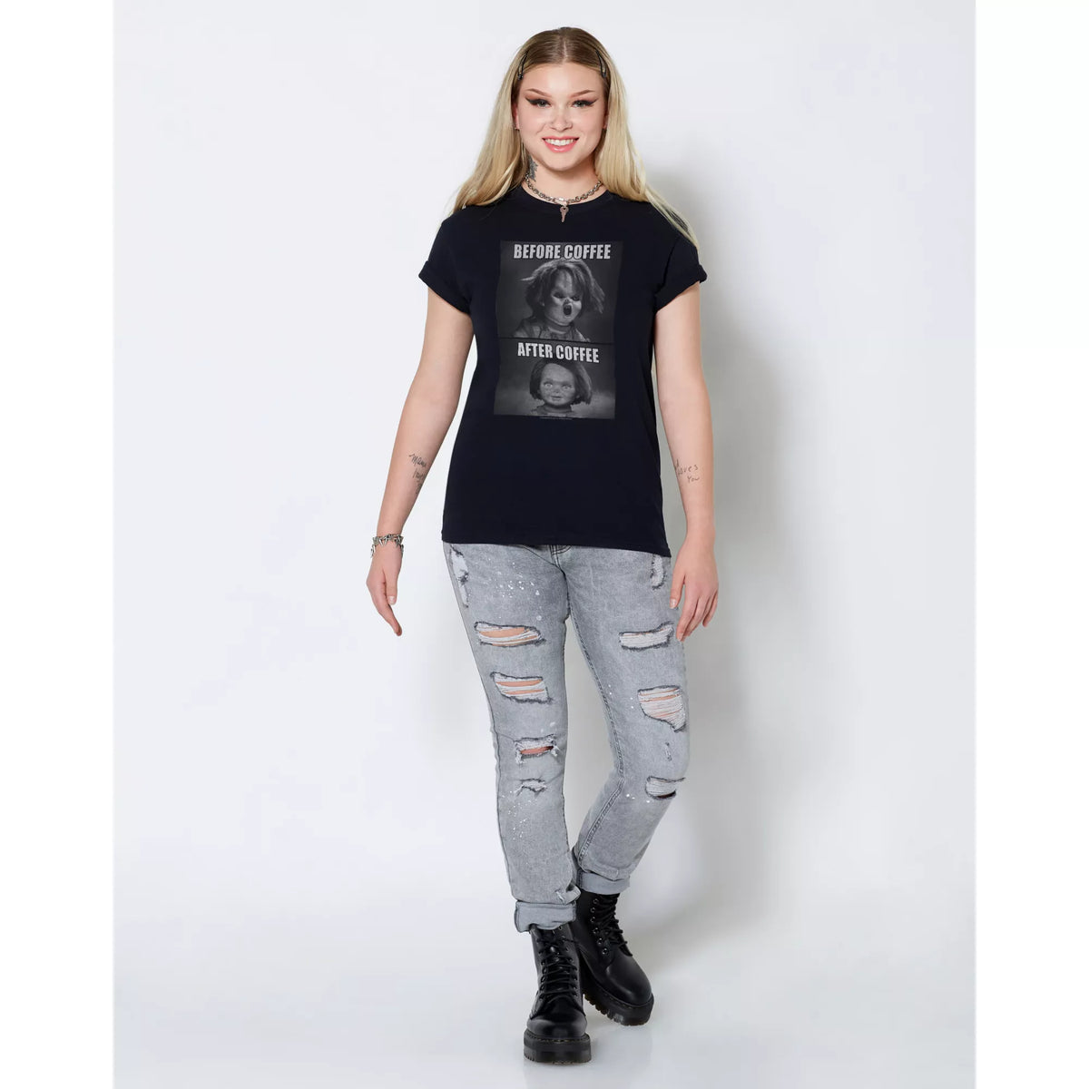 Chucky Before and After Coffee T Shirt